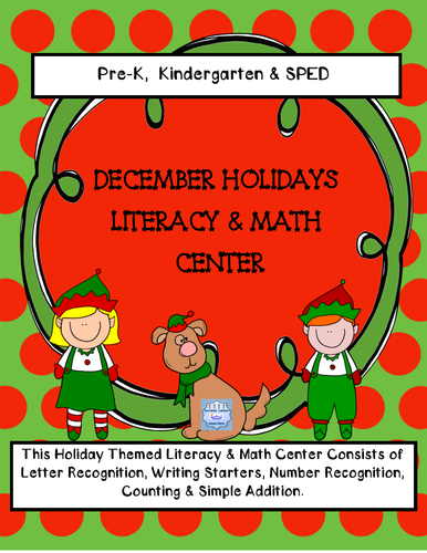 December Holidays: Literacy & Math Center (Pre-K & Kindergarten