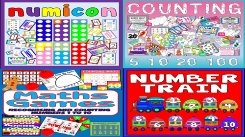 *MATHS BUNDLE* EYFS GAMES, NUMICON, COUNTING GAMES, NUMBER TRAIN - EARLY YEARS KEY STAGE 1