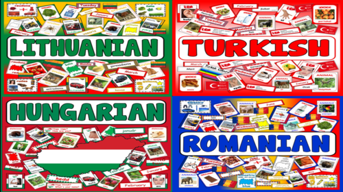 *LANGUAGES BUNDLE* 4 GREAT SETS OF TEACHING RESOURCES AND DISPLAY - LITHUANIAN, TURISH, HUNGARIAN, ROMANIAN, EUROPE, EUROPEAN, CULTURE, EAL, ESOL, GEOGRAPHY, KEY STAGE 1-4