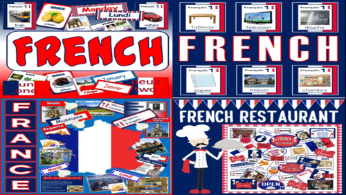 *FRENCH LANGUAGE / FRANCE BUNDLE* FRENCH LANGUAGE RESOURCES, DISPLAY, FLASHCARDS, POSTERS, FRANCE, CULTURE, DIVERSITY, EUROPE, GEOGRAPHY - KEY STAGE 1-4, RESTAURANT ROLE PLAY