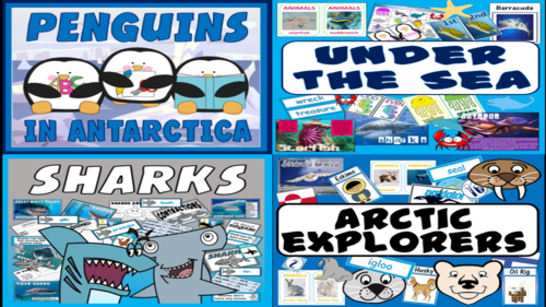 *ANIMALS BUNDLE* ARCTIC ANIMALS, UNDER SEA ANIMALS, SEALIFE, SHARKS, PENGUINS, ANTARCTICA, GEOGRAPHY, WINDER, ROLE PLAY, WEATHER, EARLY YEARS, KEY STAGE 1-2