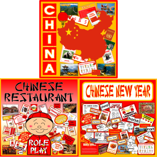 *CHINESE / CHINA BUNDLE* CHINESE NEW YEAR, CINA CULTURE, DISPLAY, INFORMATION, CHINESE RESTAURANT ROLE PLAY - KEY STAGE 1-3