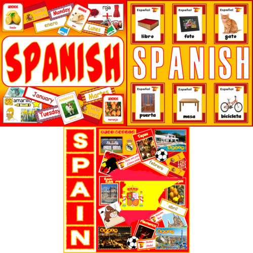 *SPANISH BUNDLE* POSTERS, FLASHCARDS, DISPLAY, SPAIN CULTURE - GEOGRAPHY, EUROPE, LANGUAGE, KEYS STAGE 1-4