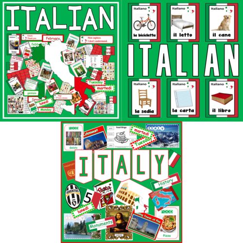 *ITALIAN LANGUAGE BUNDLE* ITALY CULTURE, DIVERSITY, LANGUAGE POSTERS, FLASHCARDS, DISPLAY - KEY STAGE 1-4, GEOGRAPHY, EUROPE, ROME