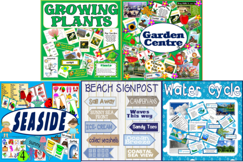 *SCIENCE BUNDLE* WATER CYCLE, PLANTS, GARDEN CENTRE ROLE PLAY, SEASIDE, BEACH, KEY STAGE 1-2