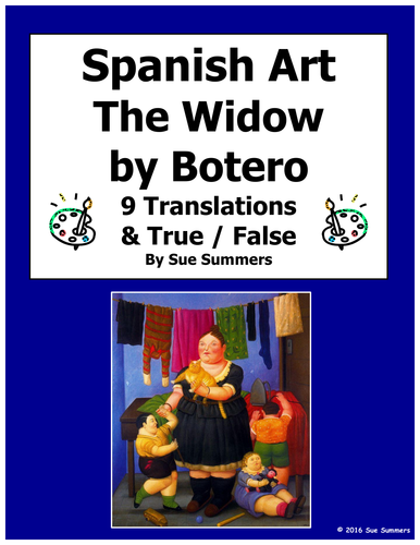 Spanish Art - Botero's The Widow 9 T/F and Translations with Clothing and Family