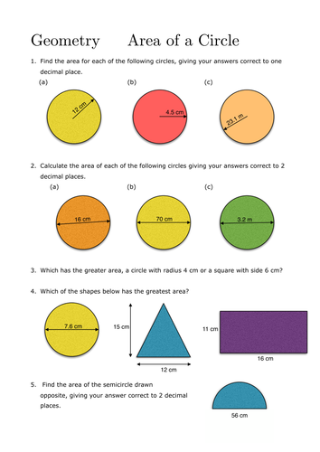 Area of a circle