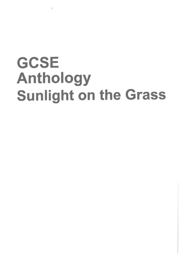 Sunlight on the Grass Revision Booklet