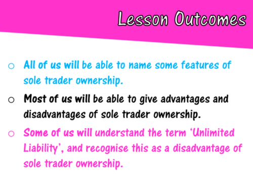 GCSE Business Studies - Business Ownership - 3 FULL lessons - plans, resources and extras!
