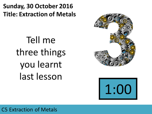 AQA GCSE C5 L4 Extraction of Metals