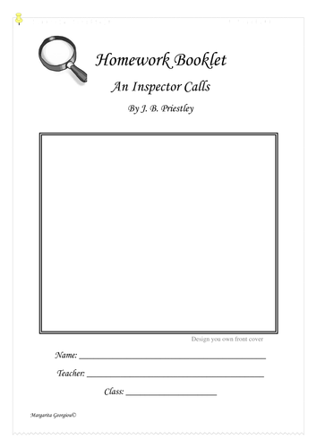 Homework Booklet - Tasks to support the understanding of the play 'An Inspector Calls'.