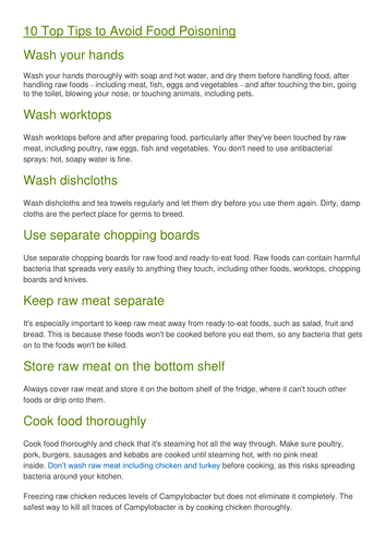Food Poisoning HW Poster