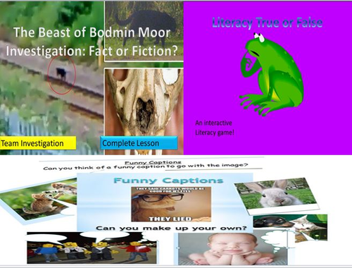 Beast of Bodmin Moor, Literacy True or False and Funny Caption Starters