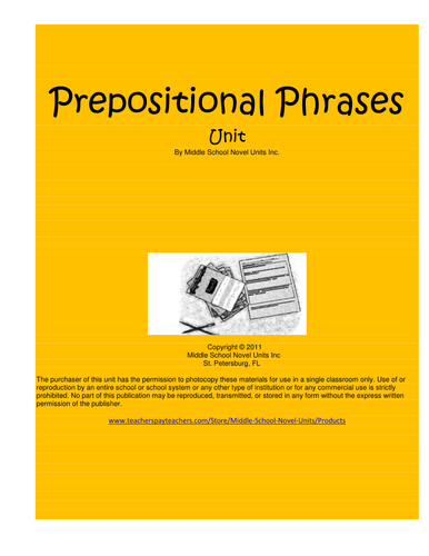 Prepositional Phrases Mini Lessons