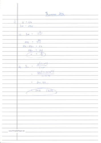 CIE A-Level Maths Pure 1 (P1) Worked Solutions - May/June 2004