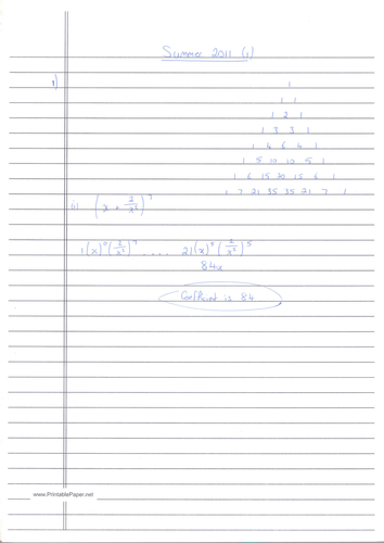 CIE A-Level Maths Pure 1 (P1) Worked Solutions - May/June 2011 (1)