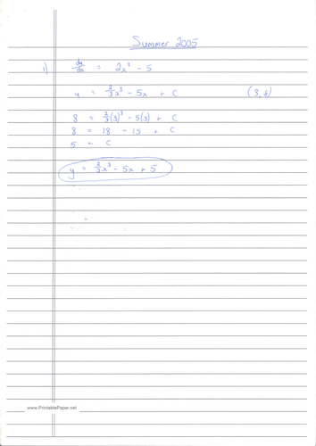 CIE A-Level Maths Pure 1 (P1) Worked Solutions - May/June 2005