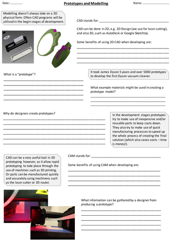 Prototype and Modelling homework sheet