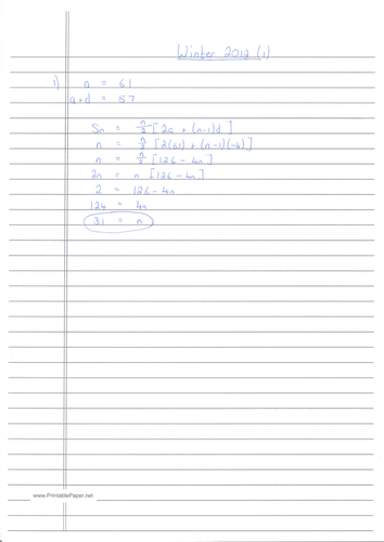 CIE A-Level Maths Pure 1 (P1) Worked Solutions - October/November 2012 (1)