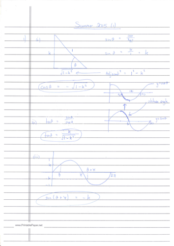CIE A-Level Maths Pure 1 (P1) Worked Solutions - May/June 2015 (1)