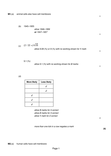 AQA TRILOGY B14 Genetics and evolution Assessment