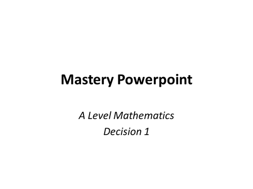 A Level EdExcel Decision Mathematics 1 - Notes and Worked Examples