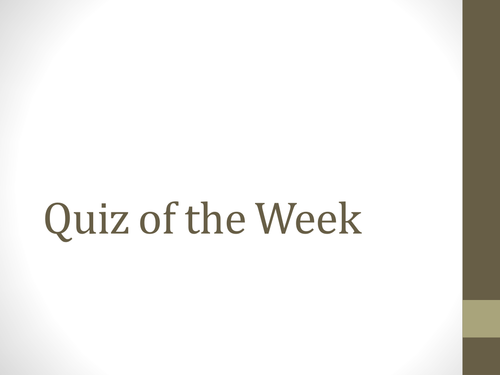 Citizenship Weekly Quiz W/C 31st Oct