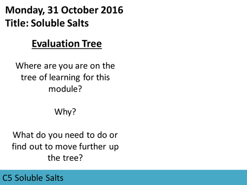 AQA GCSE C5 L7 Soluble Salts Lesson