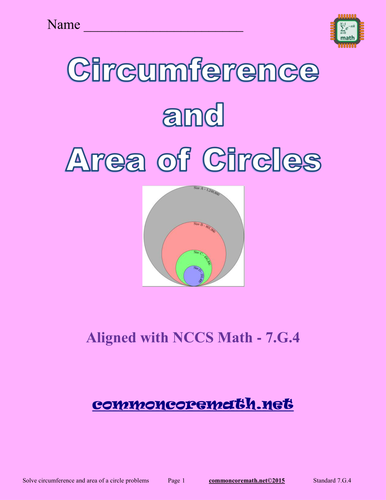 Circumference and Area of Circles - 7.G.4