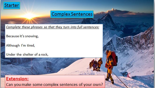 Climbing Mount Everest Descriptive Writing - Complete Lesson + Quiz Pack