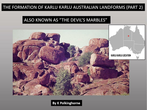 AN INTERESTING PILE OF GRANITE BOULDERS IN CENTRAL AUSTRALIA LANDFORM STUDY