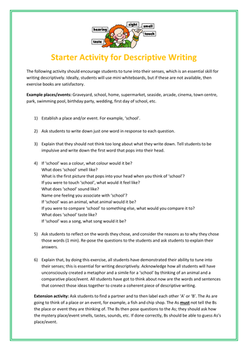 fun creative writing activities ks3