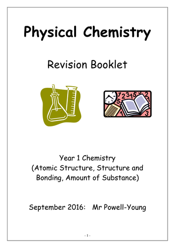 This is revision / workbooks for the new AQA A-Level Chemistry course