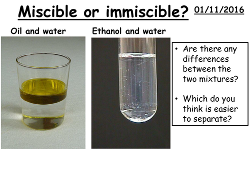 Miscible and Immiscible | Teaching Resources