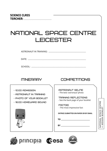 National Space Centre Mission Booklet