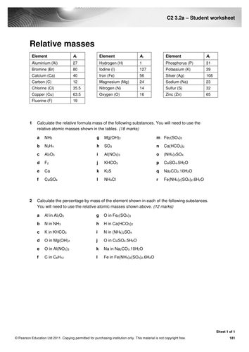 Full lesson on Moles - Y11 GCSE AQA c3 including pracitcal work