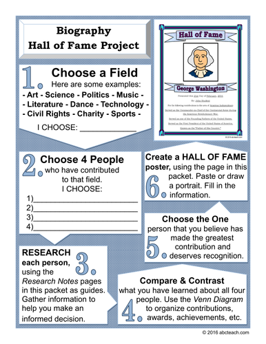 Social Studies: Biography - Hall of Fame Project