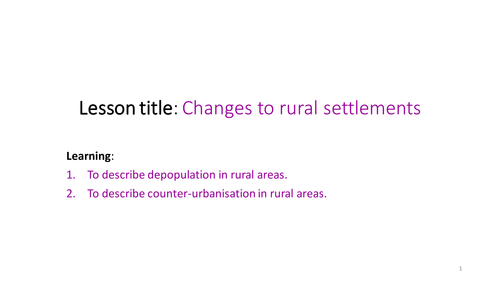 Depopulation and counter-urbanisation in the countryside