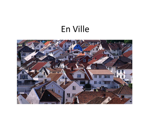 Places in the town in French