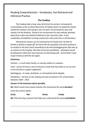 comprehension homework year 6 printable worksheet