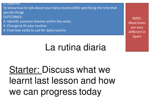 Rutina diaria / daily routine