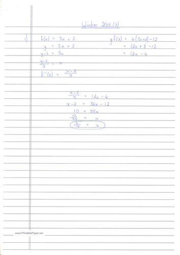CIE A-Level Maths Pure 1 (P1) Worked Solutions - October/November 2015 (2)