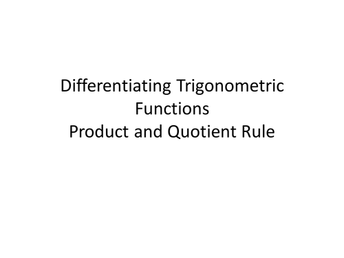 CIE Pure 3 - Product & Quotient Rules PPQs with worked solutions