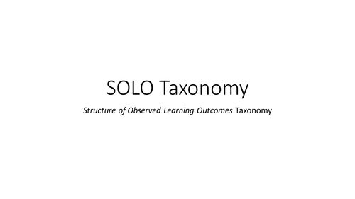 Solo Taxonomy