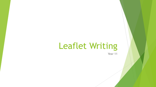 3 Focused lessons/interventions on writing leaflets