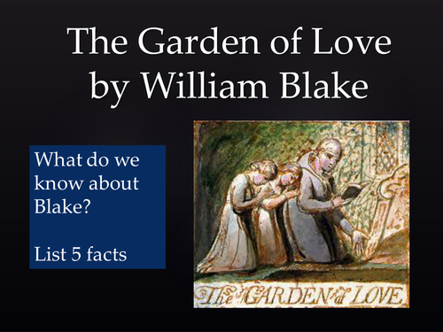 The Garden of Love AQA NEW A level Literature pre-1900 poetry