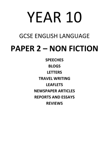 GCSE AQA NEW LANGUAGE SYLLABUS RESOURCES to support Paper 2 Question 5