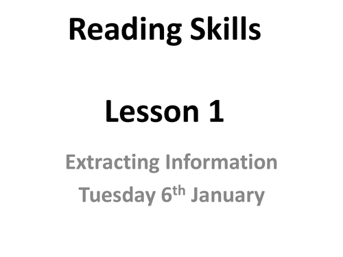 AQA Reading Skills
