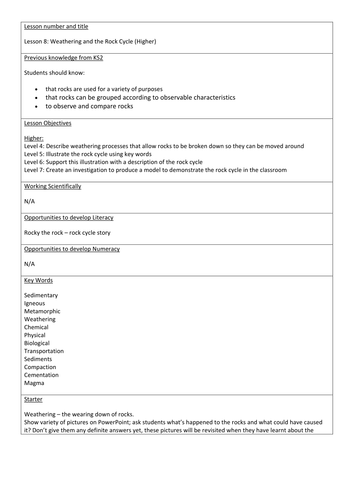 Rock Cycle and Weathering