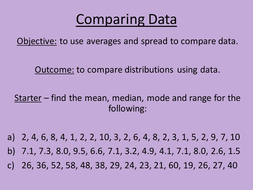 Comparing Data